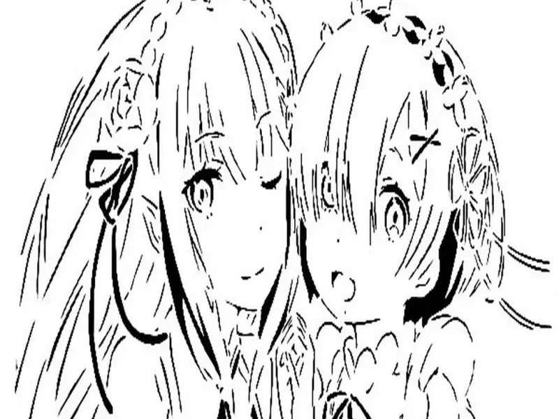 Rem and Emilia stencil