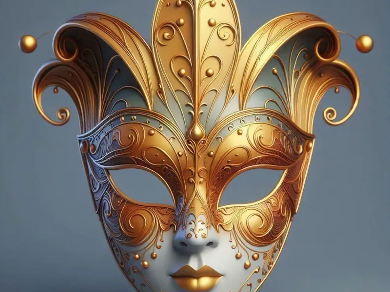 3910  Venetian Carnival Mask Color 3D Model  cosplay  STL