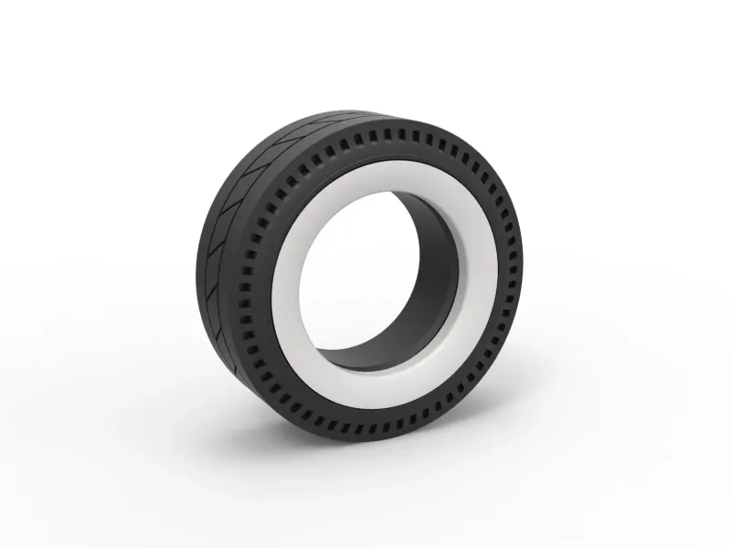 Whitewall rear tire of vintage dragster V11 Scale 1:25