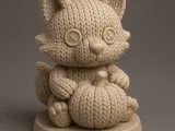 Halloween : Knitted wolf with pumpkin V2-0
