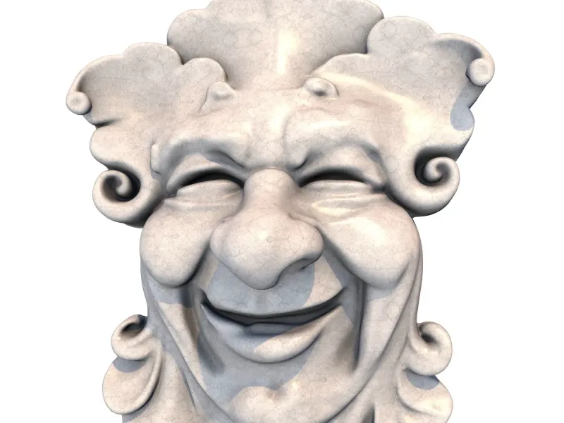 Escultura de Rostro de Piedra del Hombre Verde Vol. 1