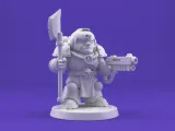 Sci-Fi Heavy Armored Warrior – Chubby Stylized 3D Printable-4