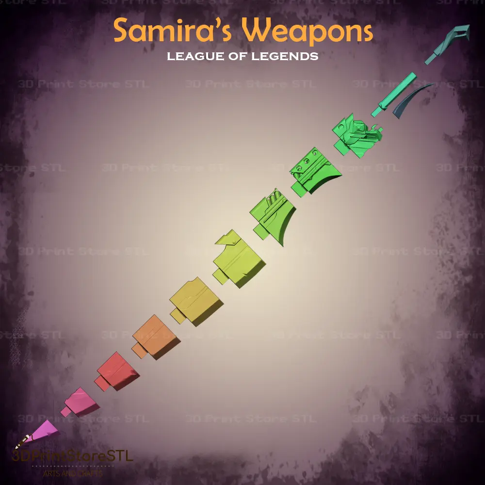 Samira Weapon Cosplay League of Legends - Archivo STL