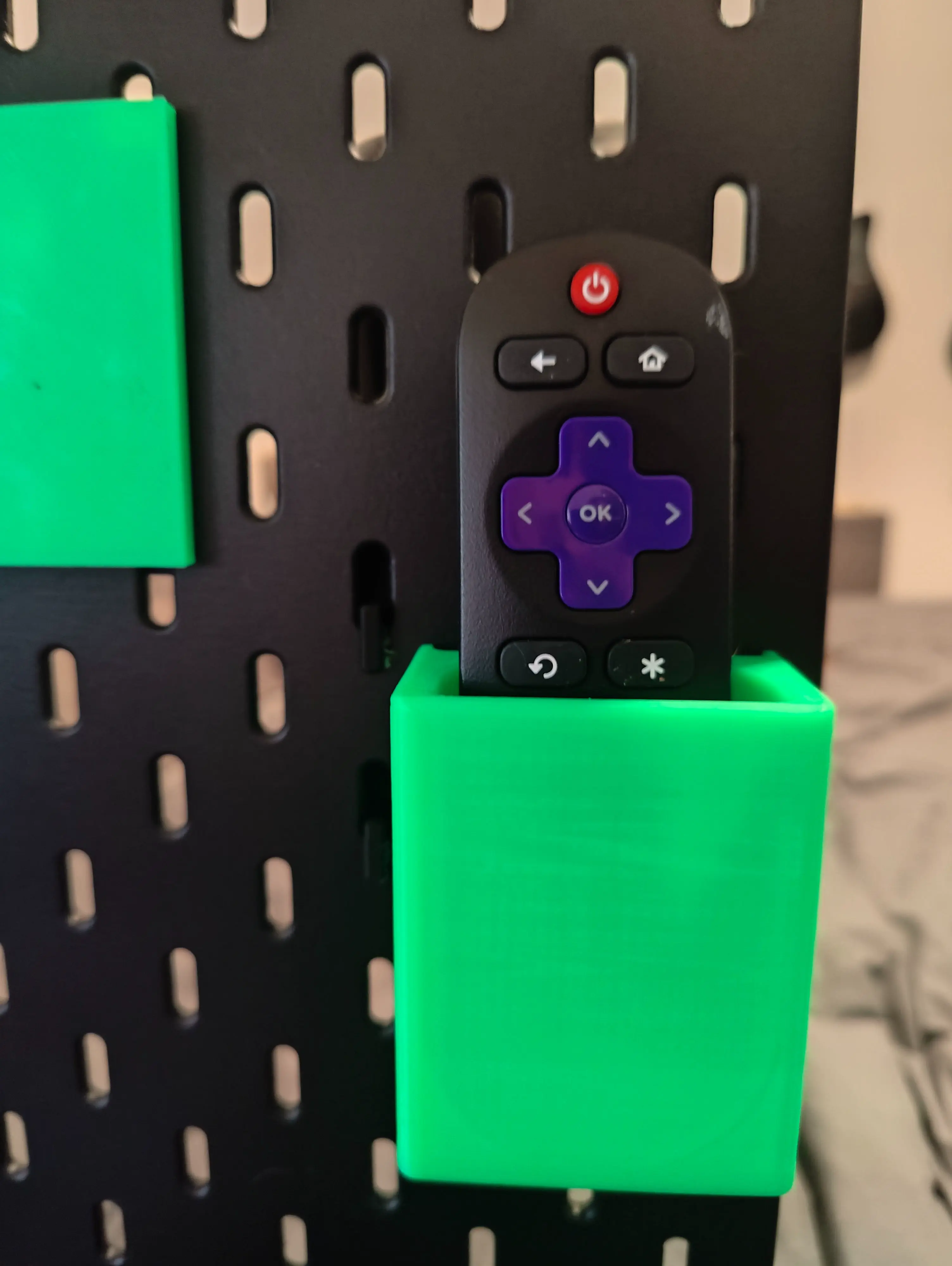 ROKU Remote Control Holder for IKEA Pegboard SKÅDIS