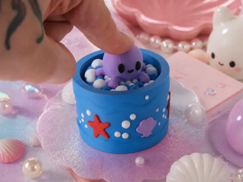 Giocattolo Clicker Polpo Carino - Fidget Kawaii Oceanico