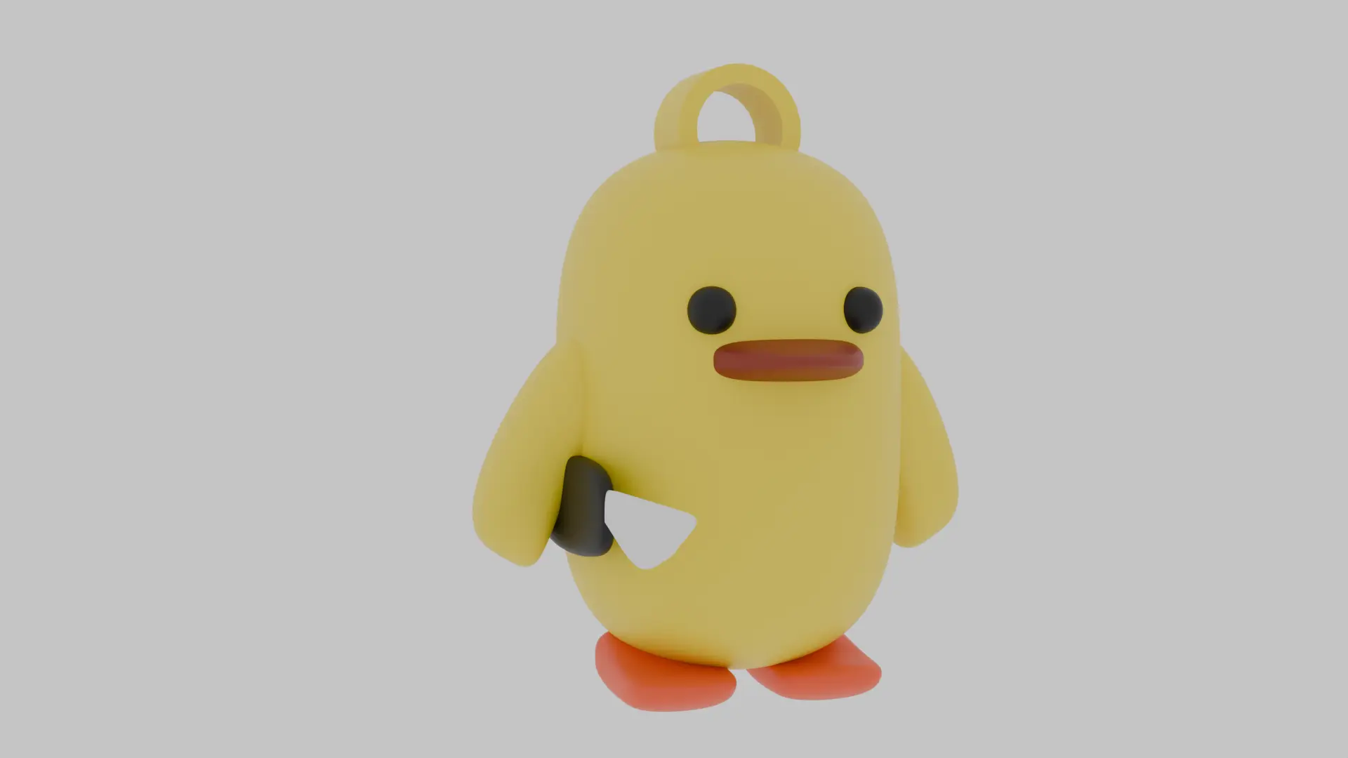 Duck with knife keychain