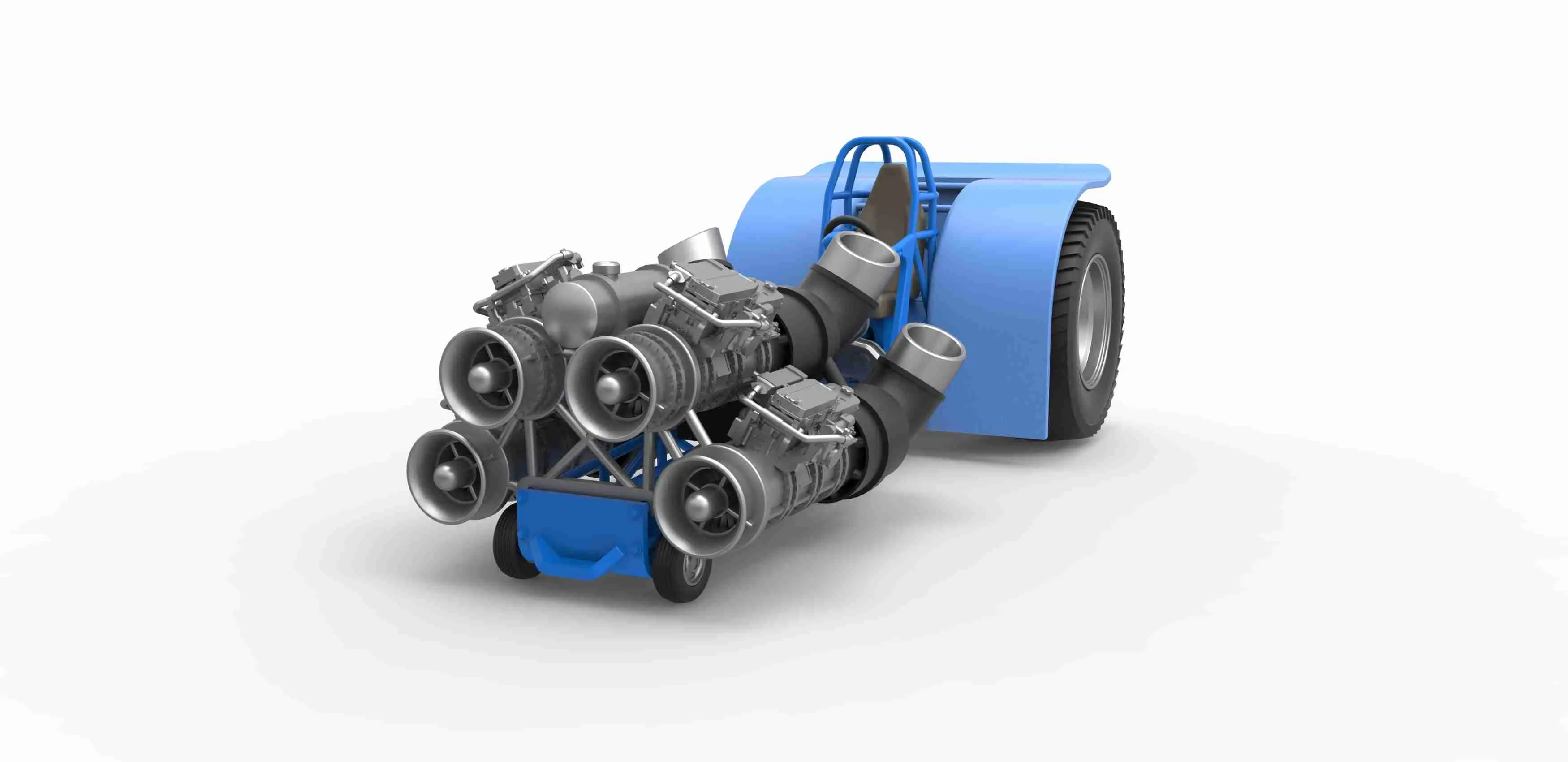 Pulling tractor with 4 jet engines Version 1 Scale 1:25