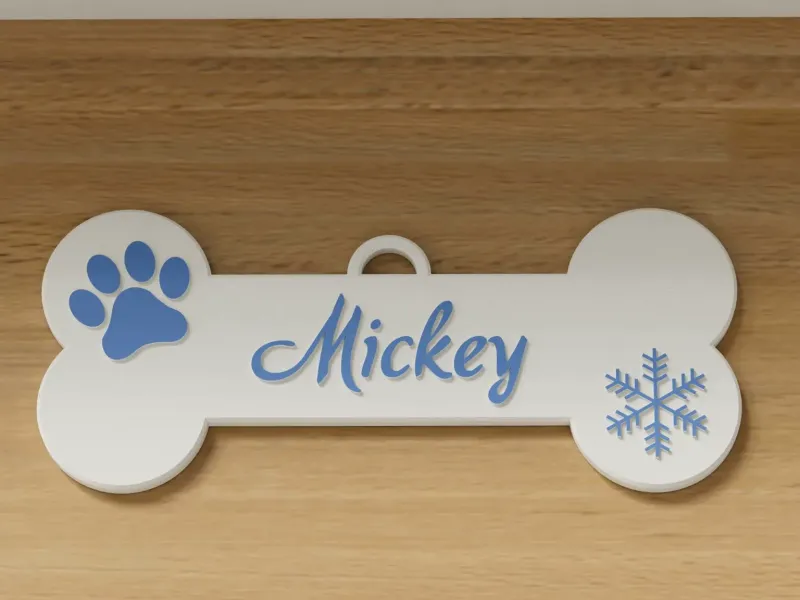 Christmas ornament - Custom name dog bone
