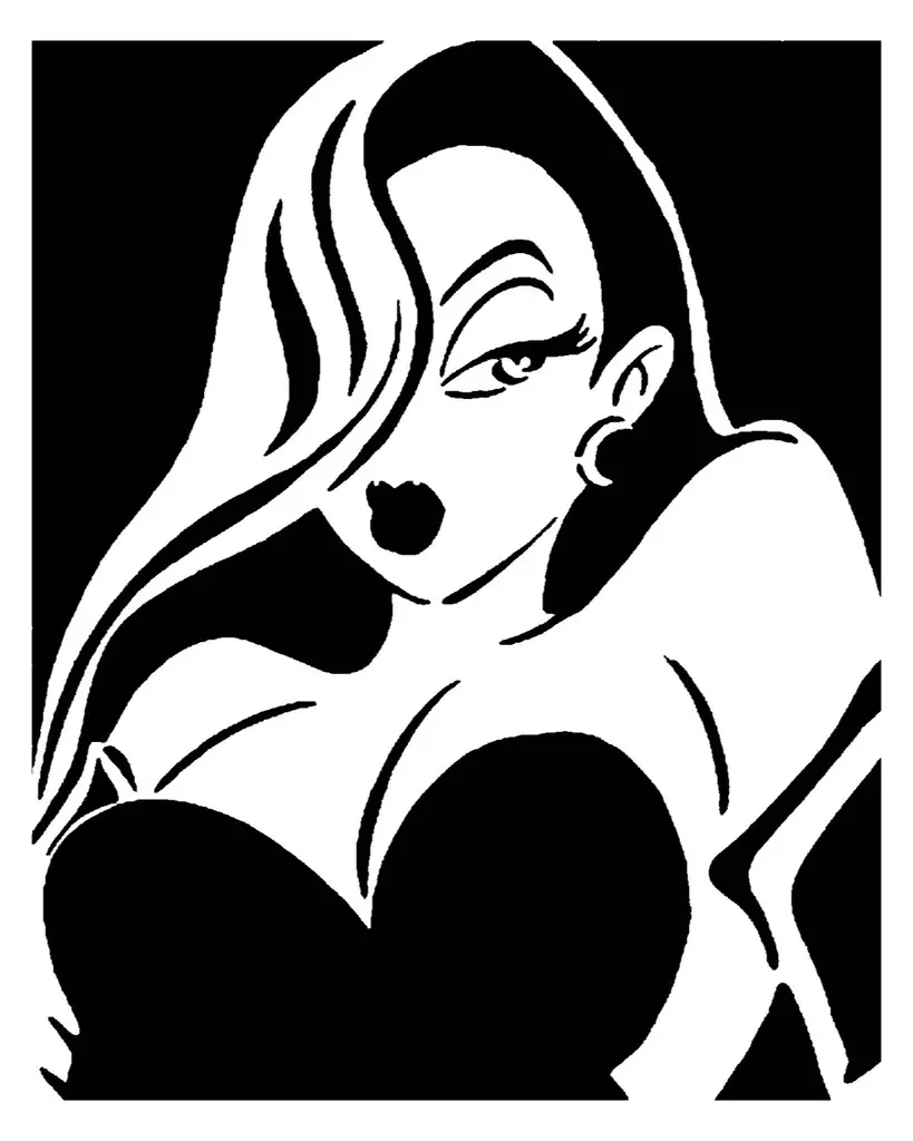 Free Digital Art STL Download - Jessica Rabbit stencil 4by SMT_M 🦊