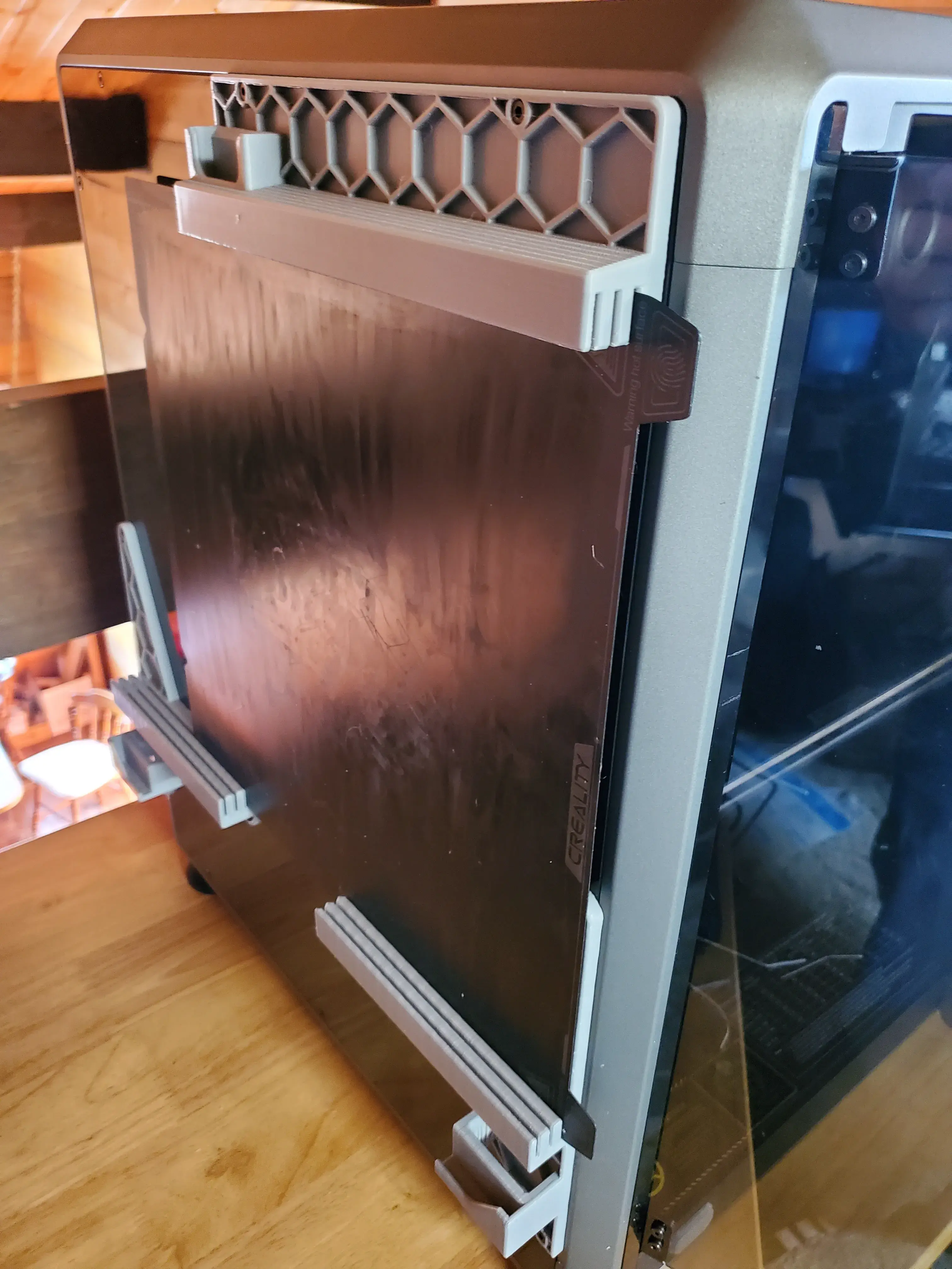 K1 Max lid hanger and build plate storage
