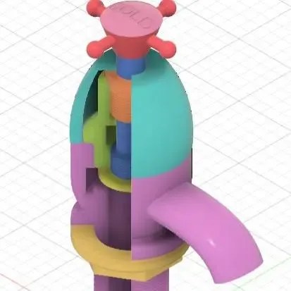 Tap to demonstrate plumbing education with rising spindle