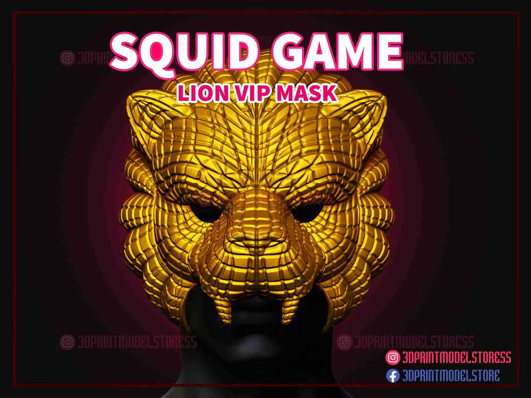 Maschera Squid Game - Maschera Squid Game Lion Vip per Cosplay