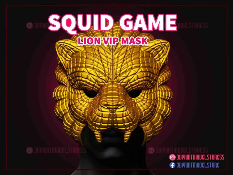 Маска для игры в кальмара - Маска для косплея Squid Game Lion Vip