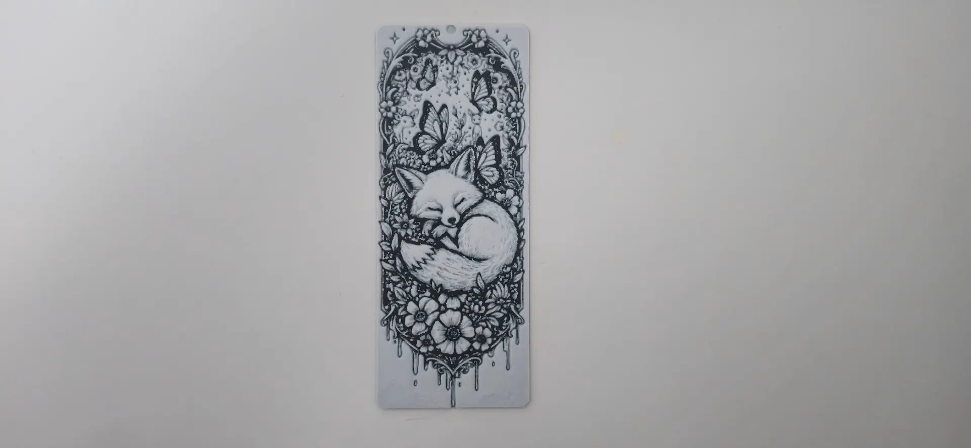 Sleeping Fox Flower Butterfly Bookmark