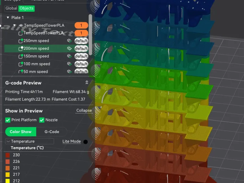 K2 Pro - Temp tower - gcoded