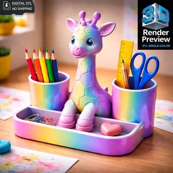 Giraffe Organizer STL – Pencil Holder