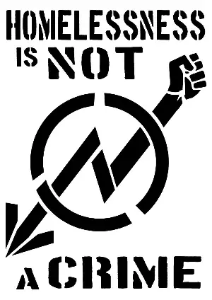 Homelessness is not a crime stencil
