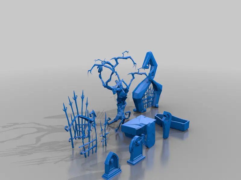 high fantasy graveyard - modular - terrain