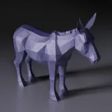 Donkey low-poly figurine