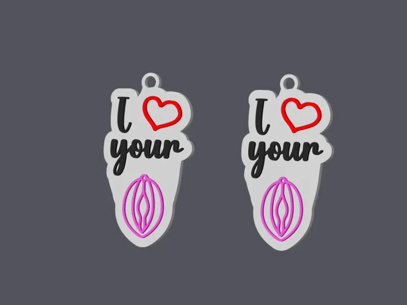 I Love Your Vagina - Earring & Pendant v1