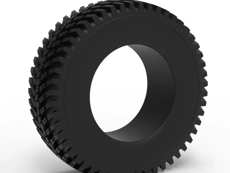 Tractor tire deflated Scale 1:25