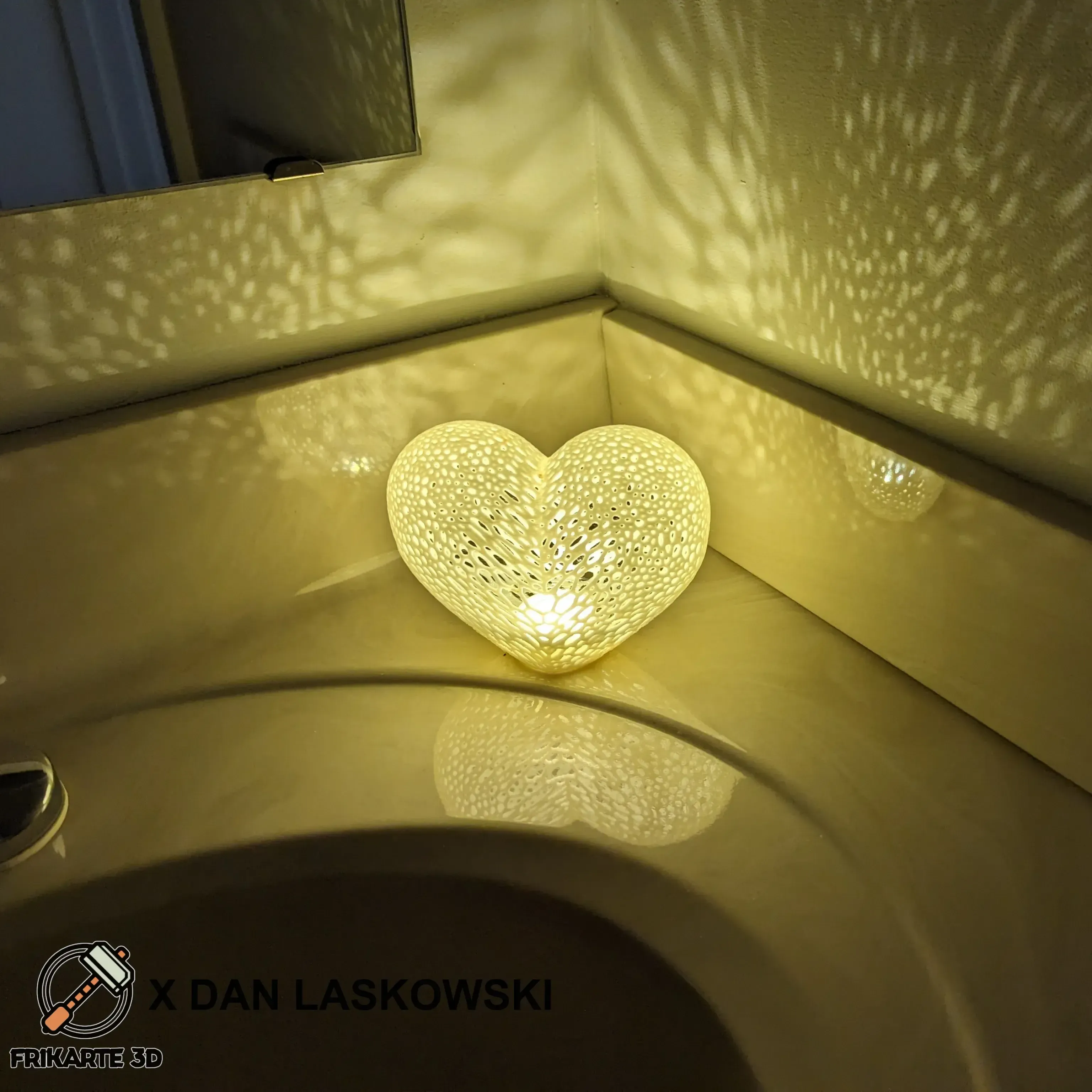 Voronoi Heart LED Tea Light