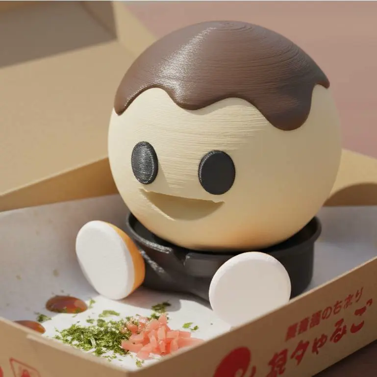 Standing and sitting Takoyaki