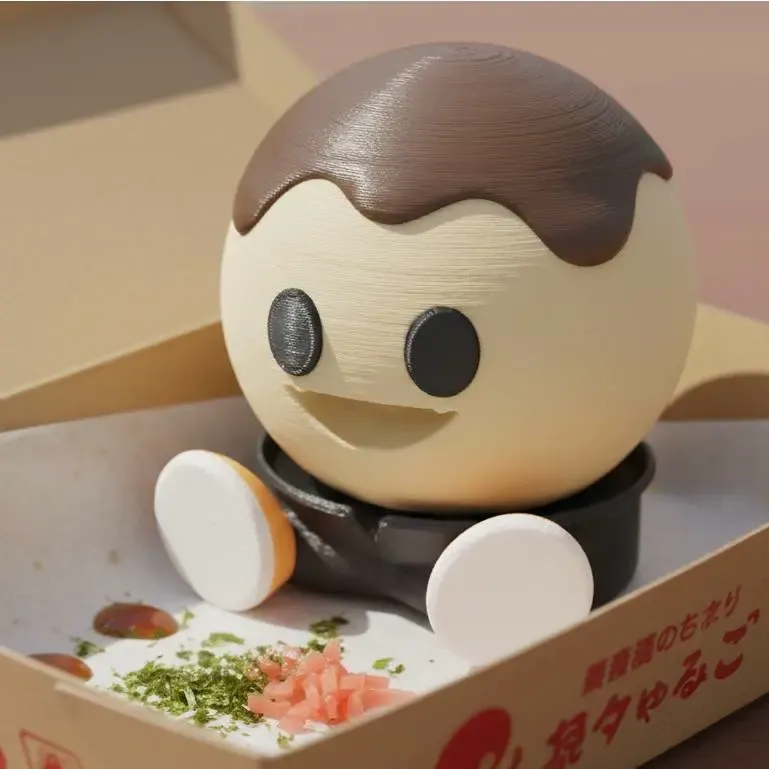 Standing and sitting Takoyaki