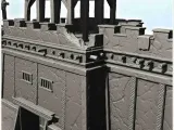 Large wall with two towers and fortified gate with roofs (10-7