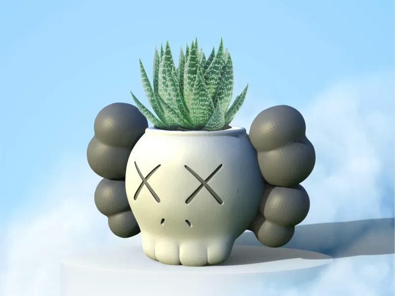 Vaso KAWS, vaso a teschio Pop Art
