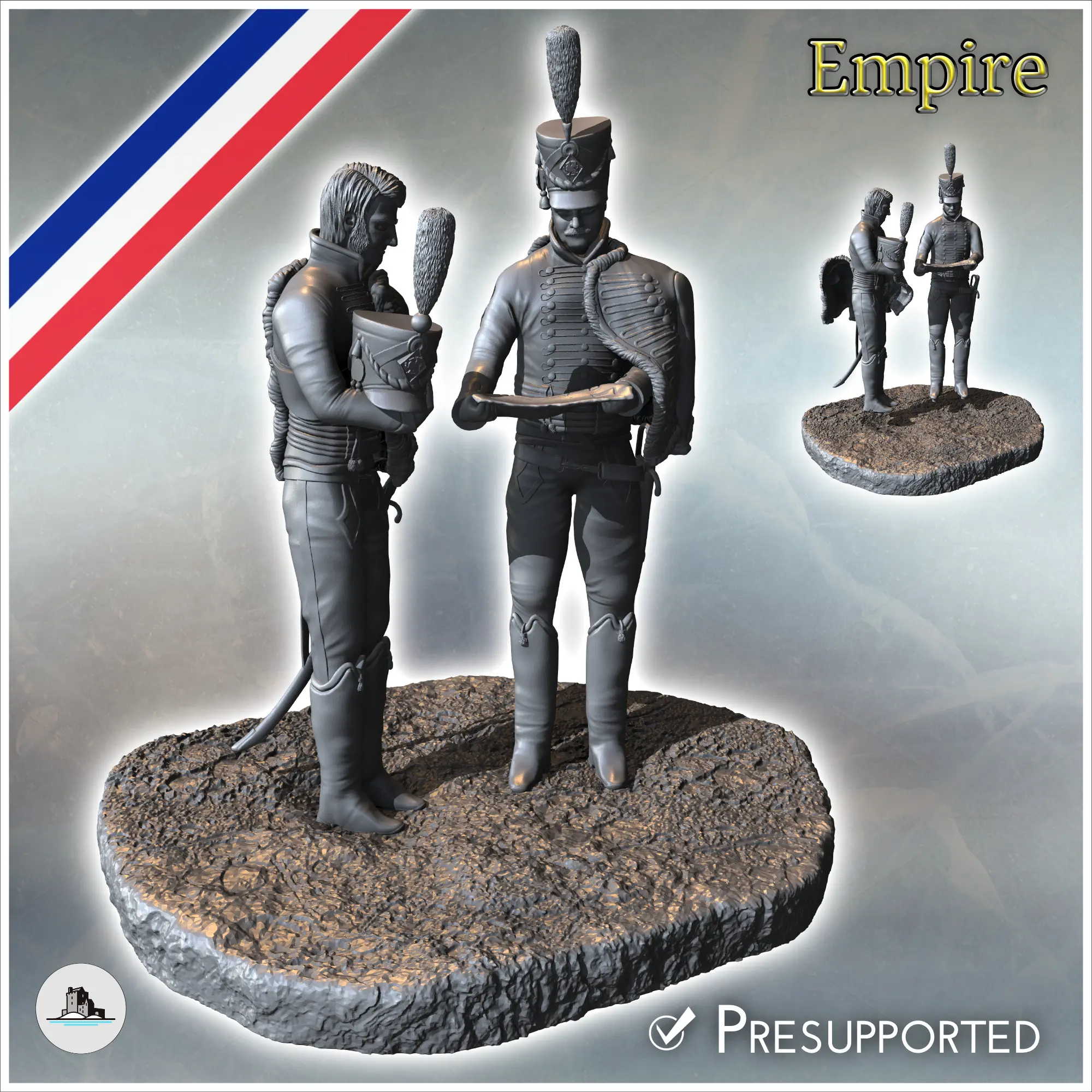 Characters & Creatures STL Download - French napoleonic officers with ...