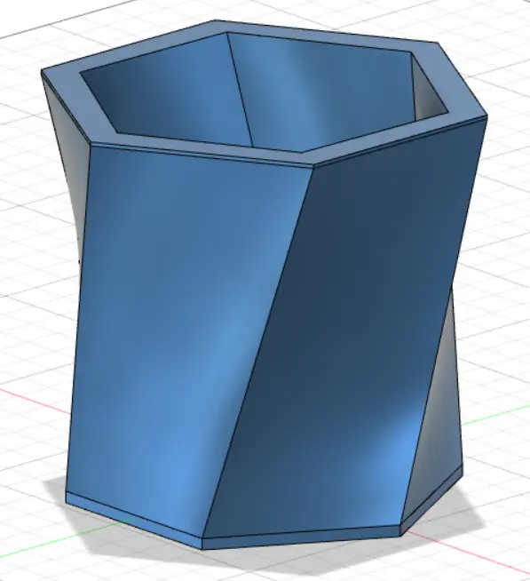 Vaso de base hexagonal.  vase with hexagonal base.