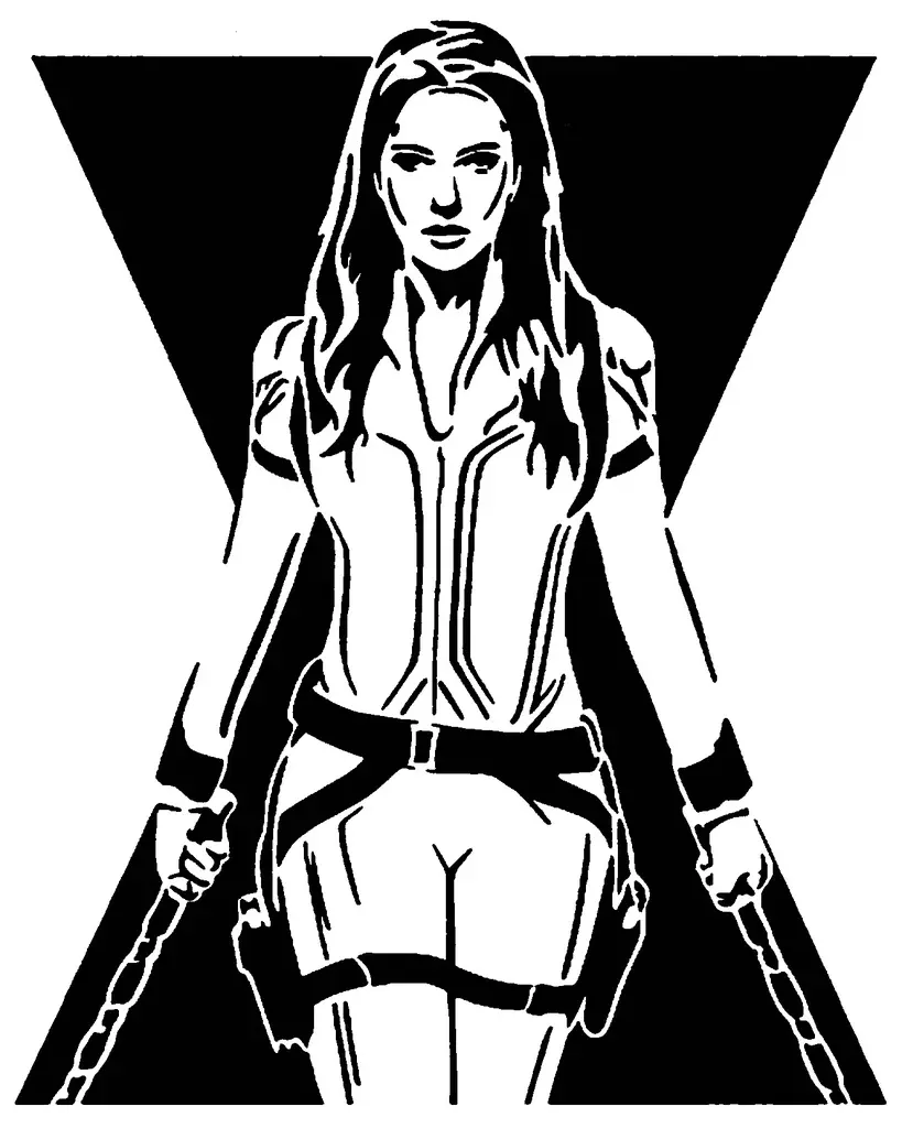 Free Digital Art STL Download - Black Widow stencil 7by SMT_M 🦊