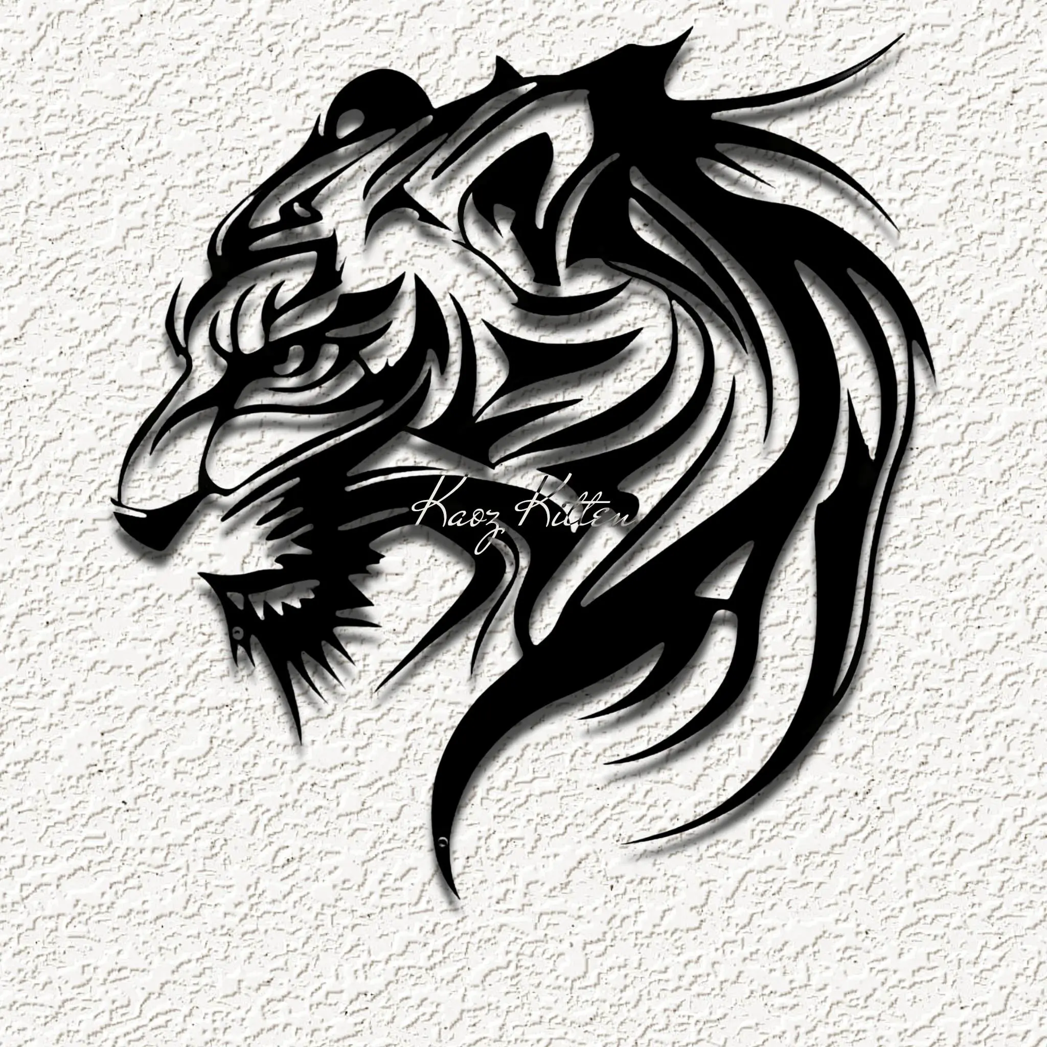 tribal tiger cat a wall art home decor