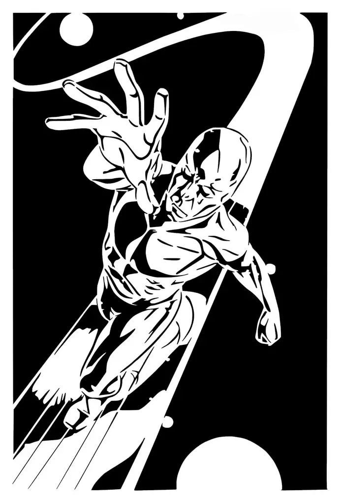 Free Digital Art STL Download - Silver Surfer stencil 4by SMT_M 🦊