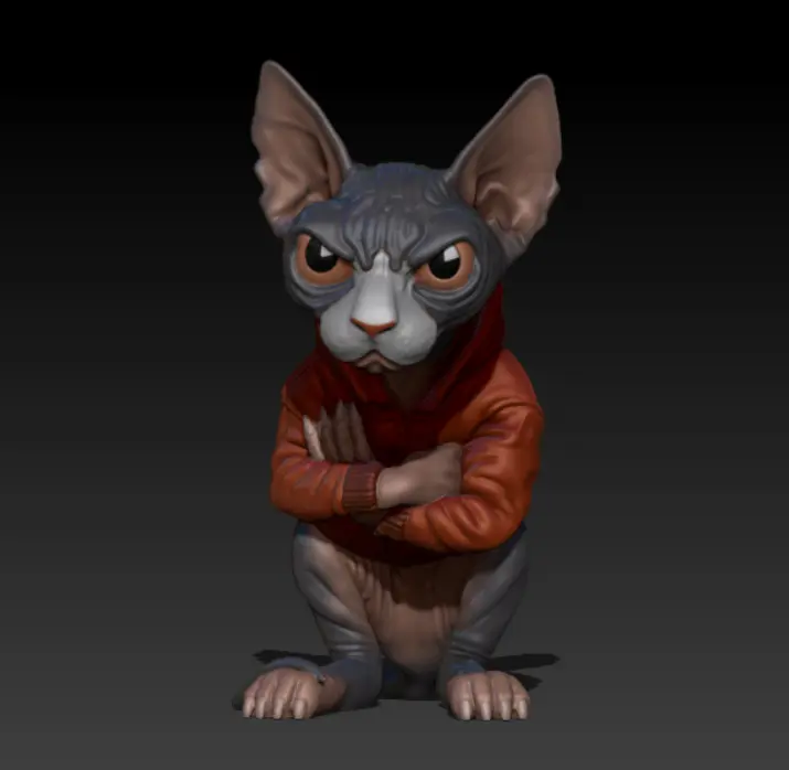 Other STL Download - SPHYNX WITH JACKET AND DRAWSTRINGSby Bacterio Desing3D