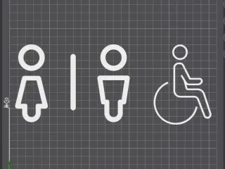 Toilet Restroom Door Sign