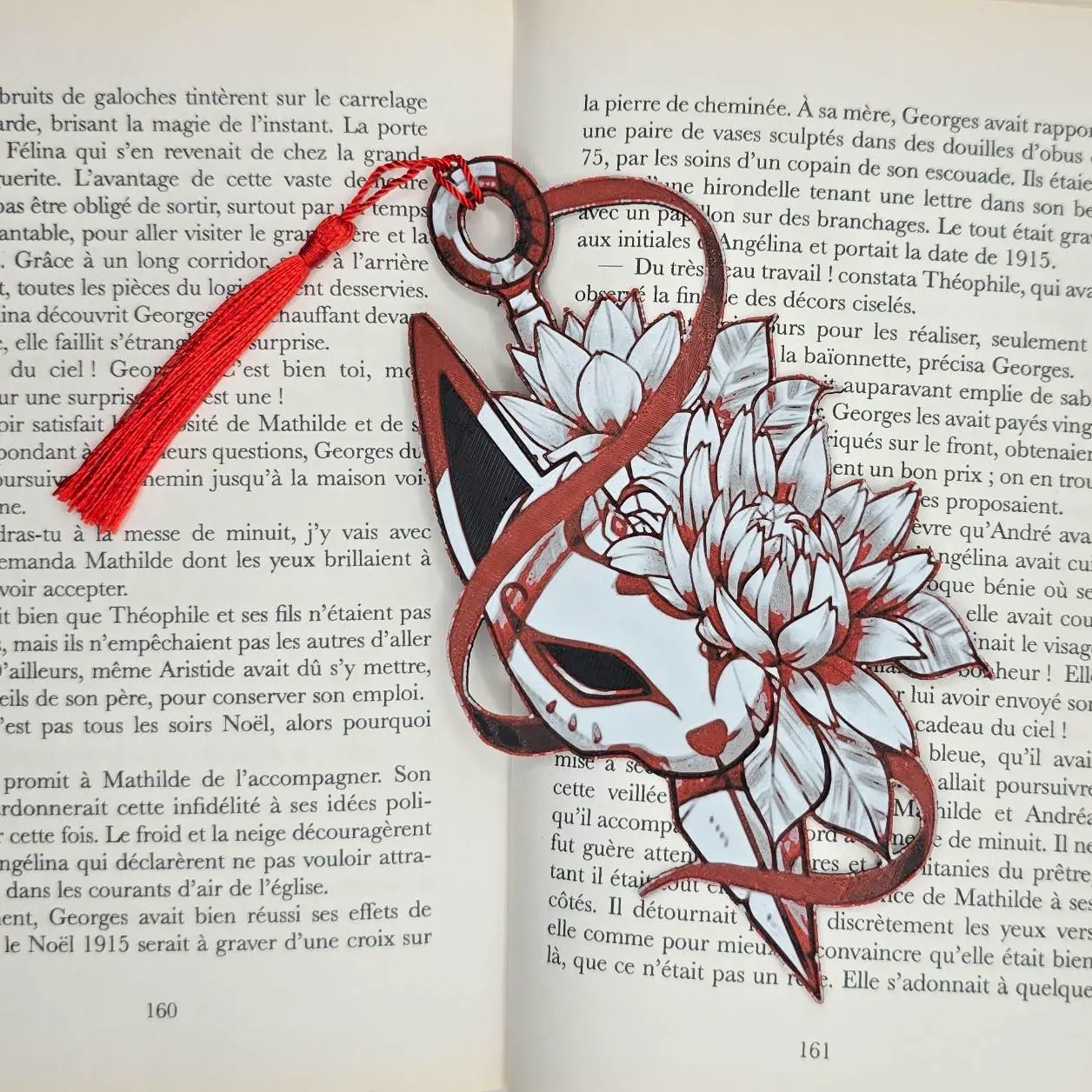 Bookmark Kitsune Flowers