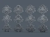 Cute Octopus Designs Pack – 12 Decorative Relief Models for-3