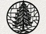 ornate pine tree WALL ART HOME DECOR-0