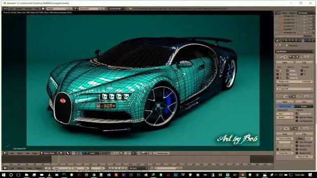 Bugatti Chiron 2017 Spor Araba 3D Modeli