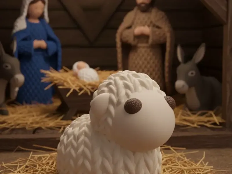 Crochet - Knitted Sheep Nativity Set