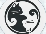 Keychain Cat YingYang-0