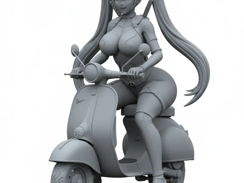 LADY DEADPOOL ON VESPA 