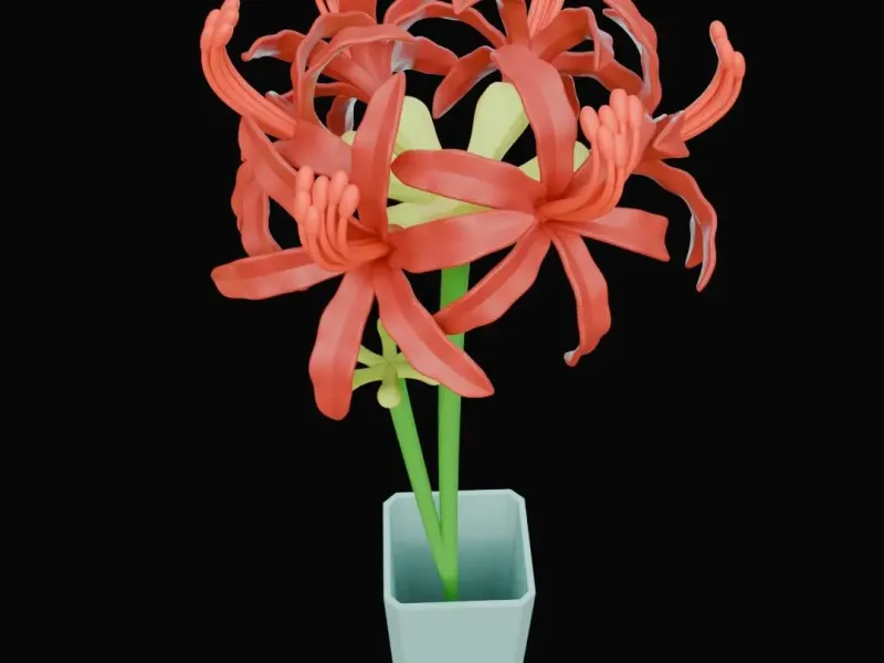 Red Spider Lily Flower 3D Model