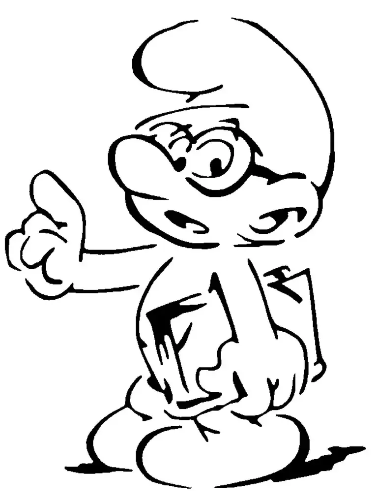 Brainy Smurf stencil