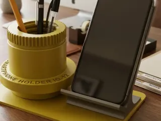 PHONE BASE AND PENCIL HOLDER FOR DESK NUT MODEL IQ-12