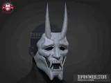 Neon White Game Mask - Japanese Kitsune Cosplay Halloween-1