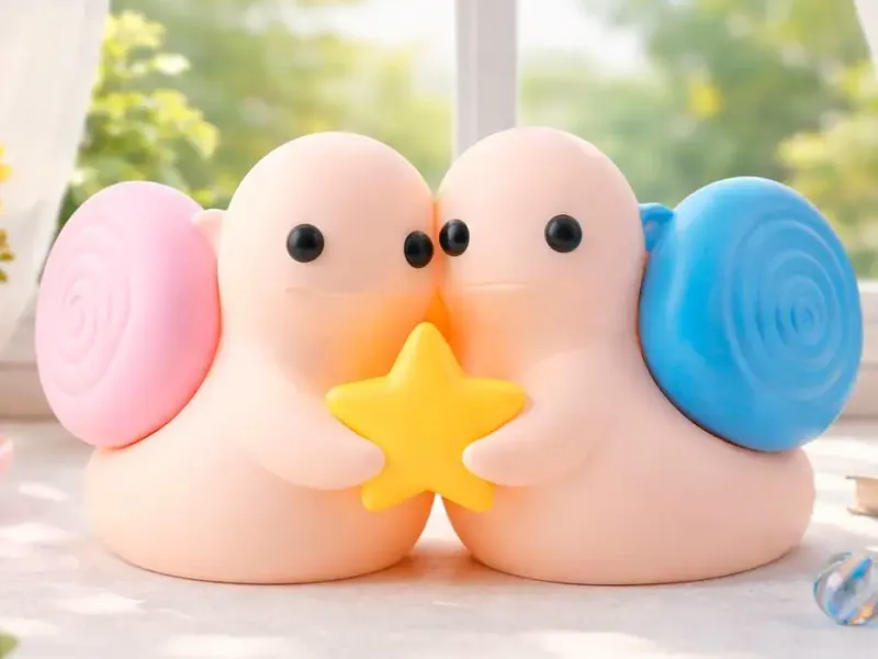 Star Snail Duo Vases – Cute Decor with Star Detail