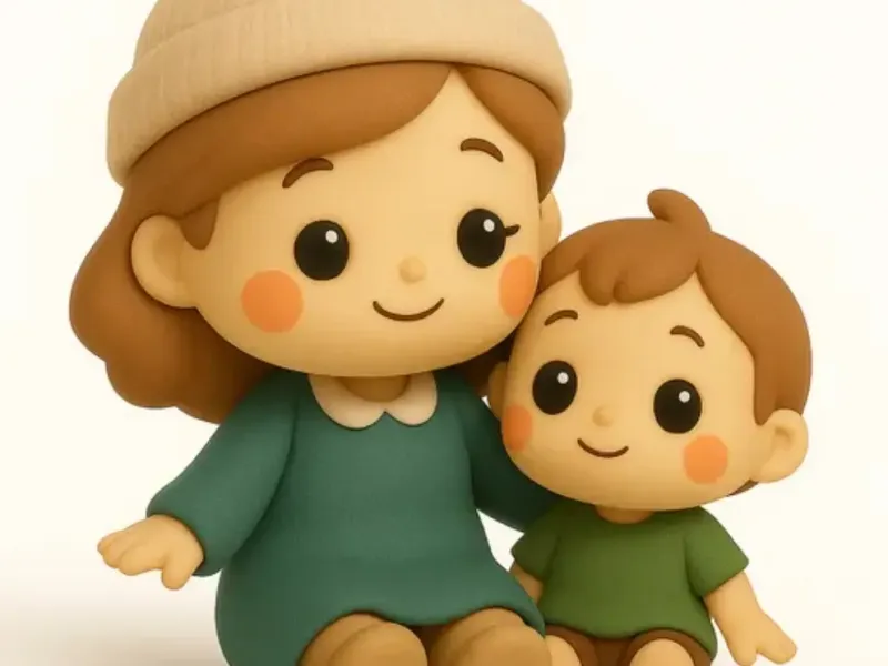 figurine POP maman et son fils ( mother and boy)
